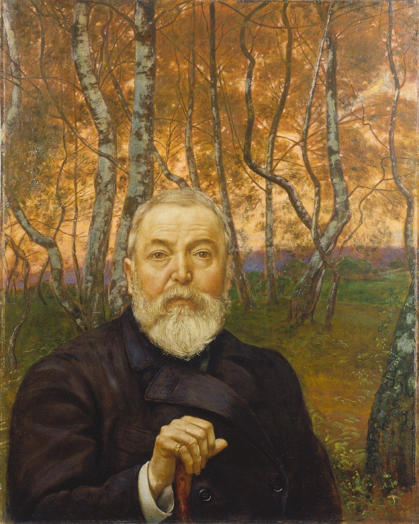 Self-Portrait in front of a Birch Forest, Hans Thoma