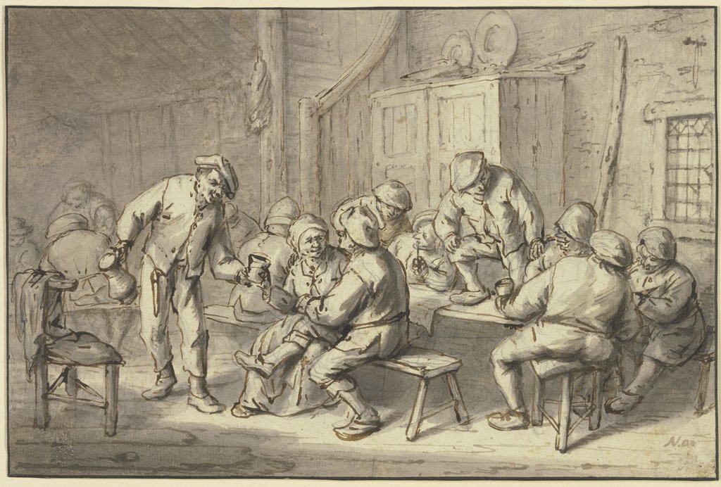 Farmer's tavern, Adriaen van Ostade, Cornelis Dusart;   ?