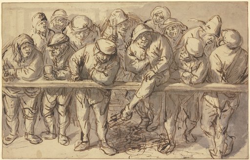 Zuschauer hinter einem Geländer, Isaac van Ostade