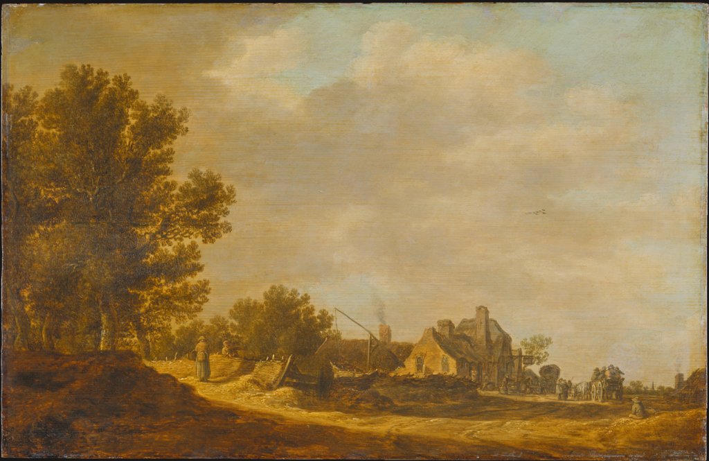 Landschaft mit einer Straßenschenke, Jan van Goyen