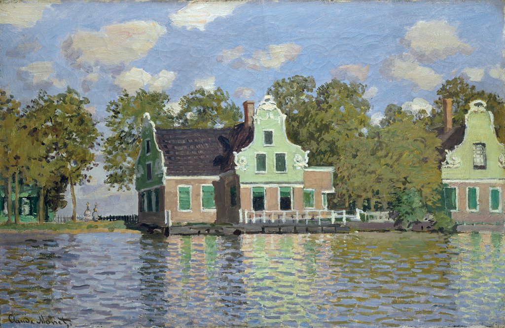 Houses by the Bank of the River Zaan, Claude Monet