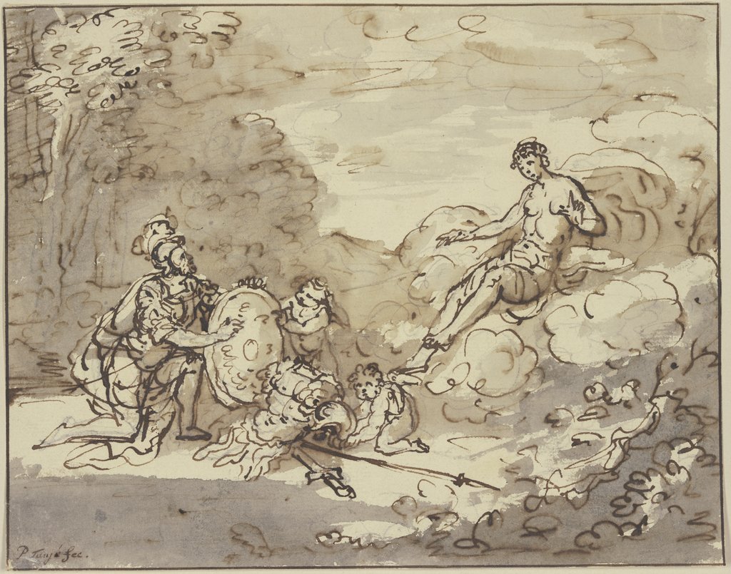 Mars kneeling in front of Venus (?), Pieter Tanjé