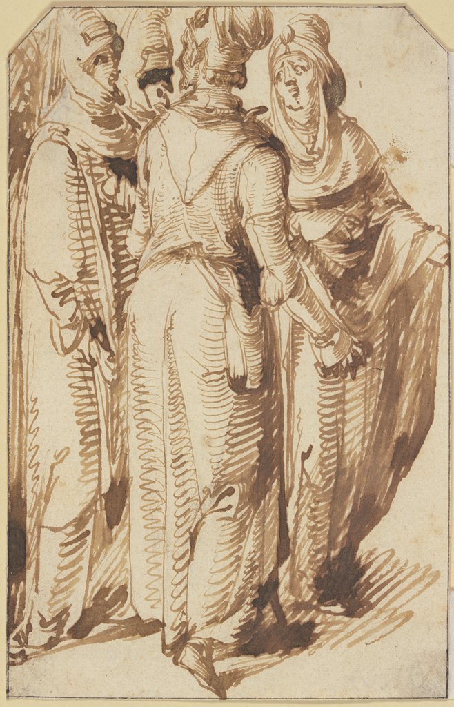 Group of four standing, Hendrik Goudt