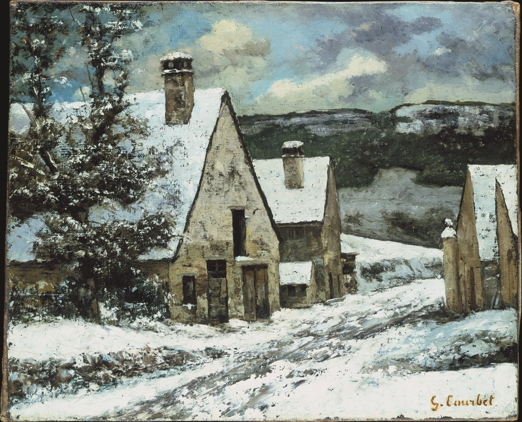 Dorfausgang im Winter, Gustave Courbet