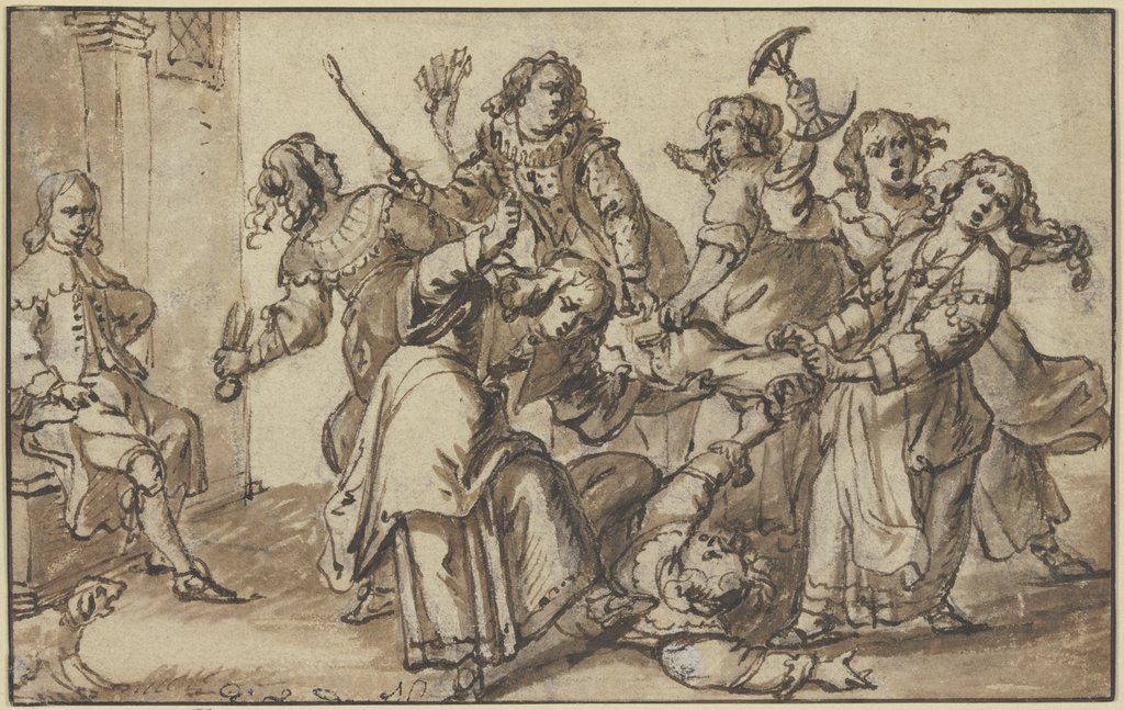 Fight among women, Netherlandish, 17th century