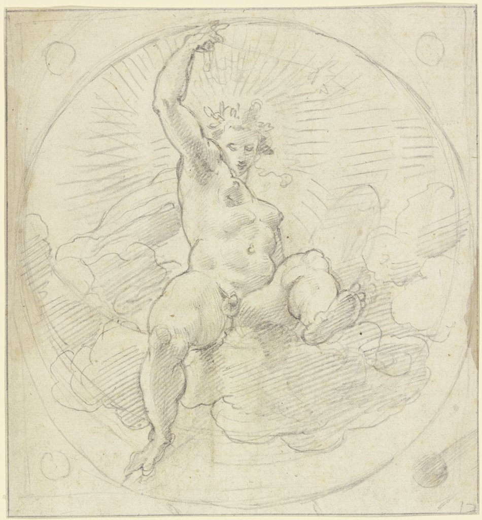 Helios on clouds, Correggio;  school ?