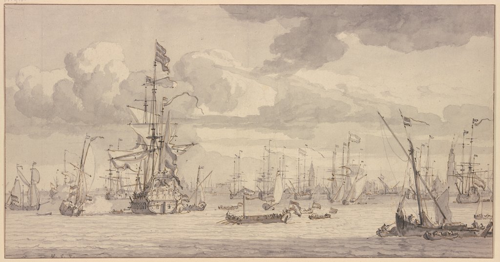 Die Gouden Leeuw vor Amsterdam, Willem van de Velde the Younger