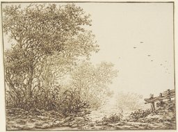 Landschaft mit Bäumen und Weidegatter, Adriaen Hendriksz. Verboom