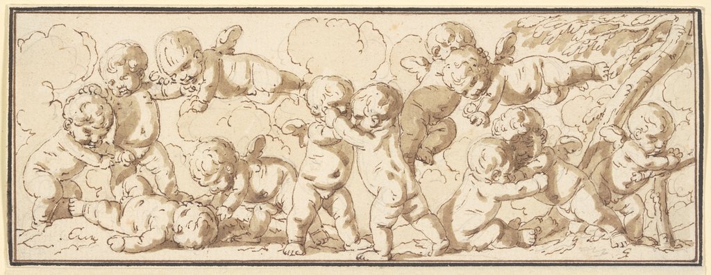 Twelve playing cupids, Louis Félix de La Rue