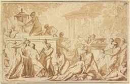 Bacchanal at a temple, Louis Félix de La Rue