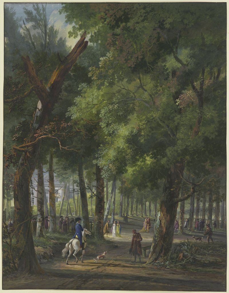 Walkers and horsemen in the Hague Forest, Arie Lamme