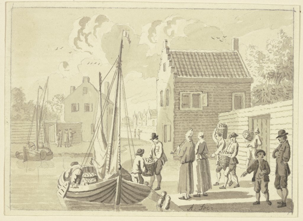 Loading of a boat, Netherlandish, 18th century