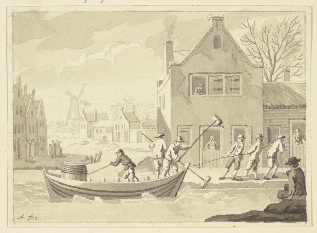 Cottage in the ice, Netherlandish, 18th century