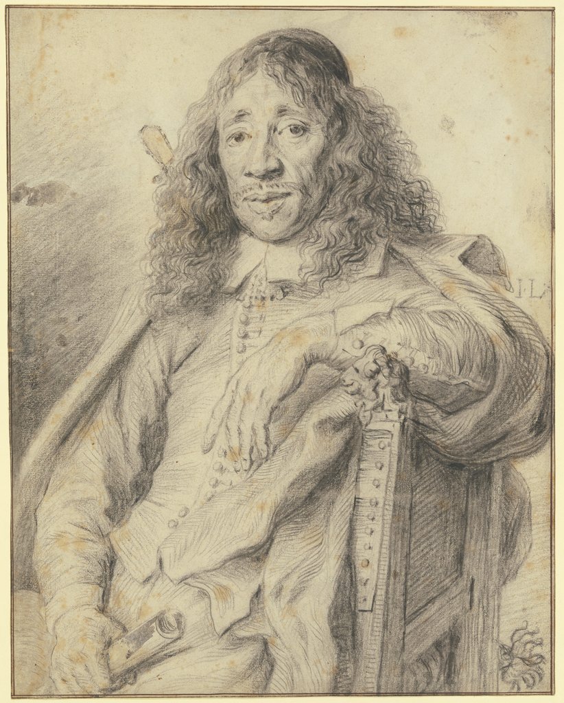 Der Dichter Jan Vos in einem Sessel sitzend nach links, Jan Lievens