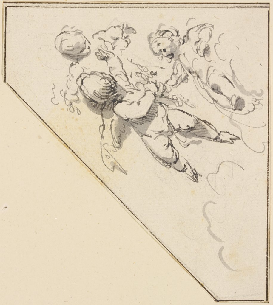 Hovering cupids, Jacob de Wit