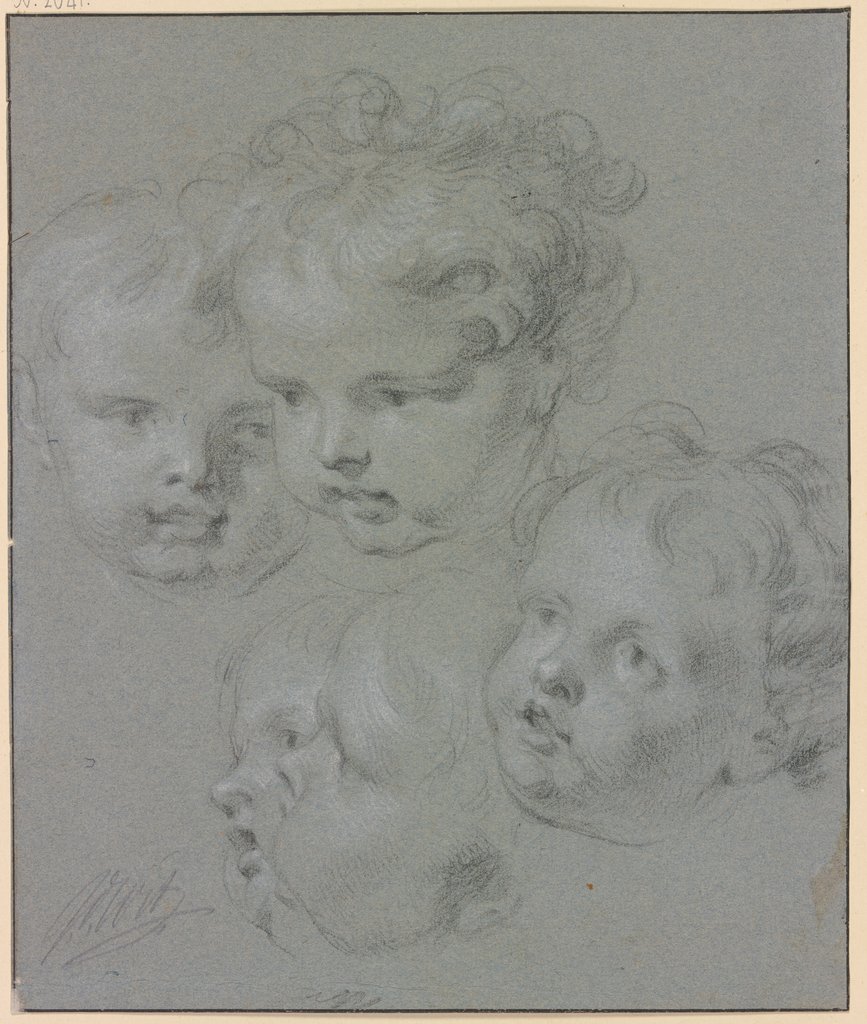 Five child's heads, Jacob de Wit