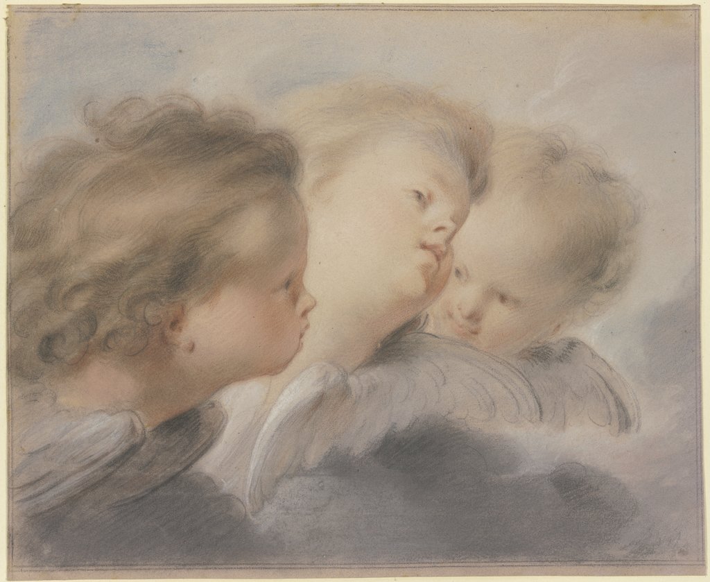 Three angel heads, Jacob de Wit