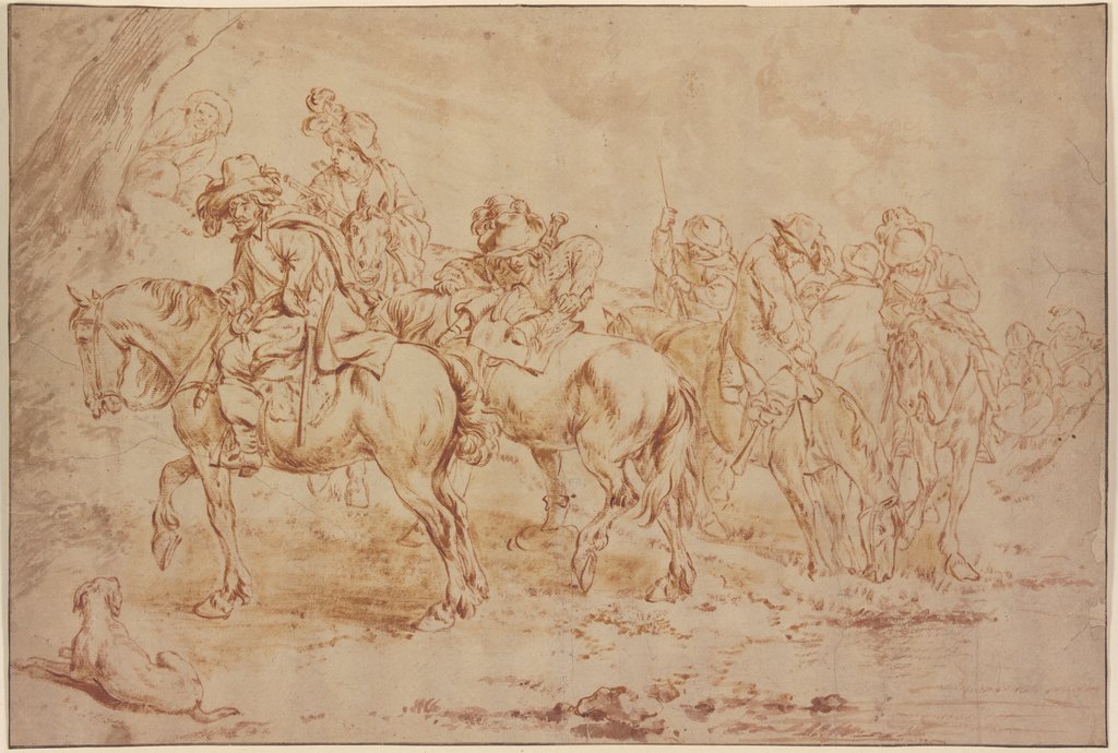 Reiter an einem Bache vorüberziehend, Philips Wouwerman