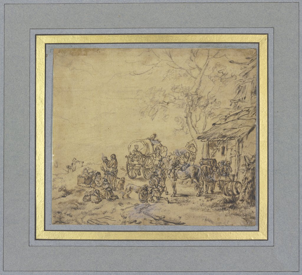 Halt vor einem Wirtshaus, Philips Wouwerman