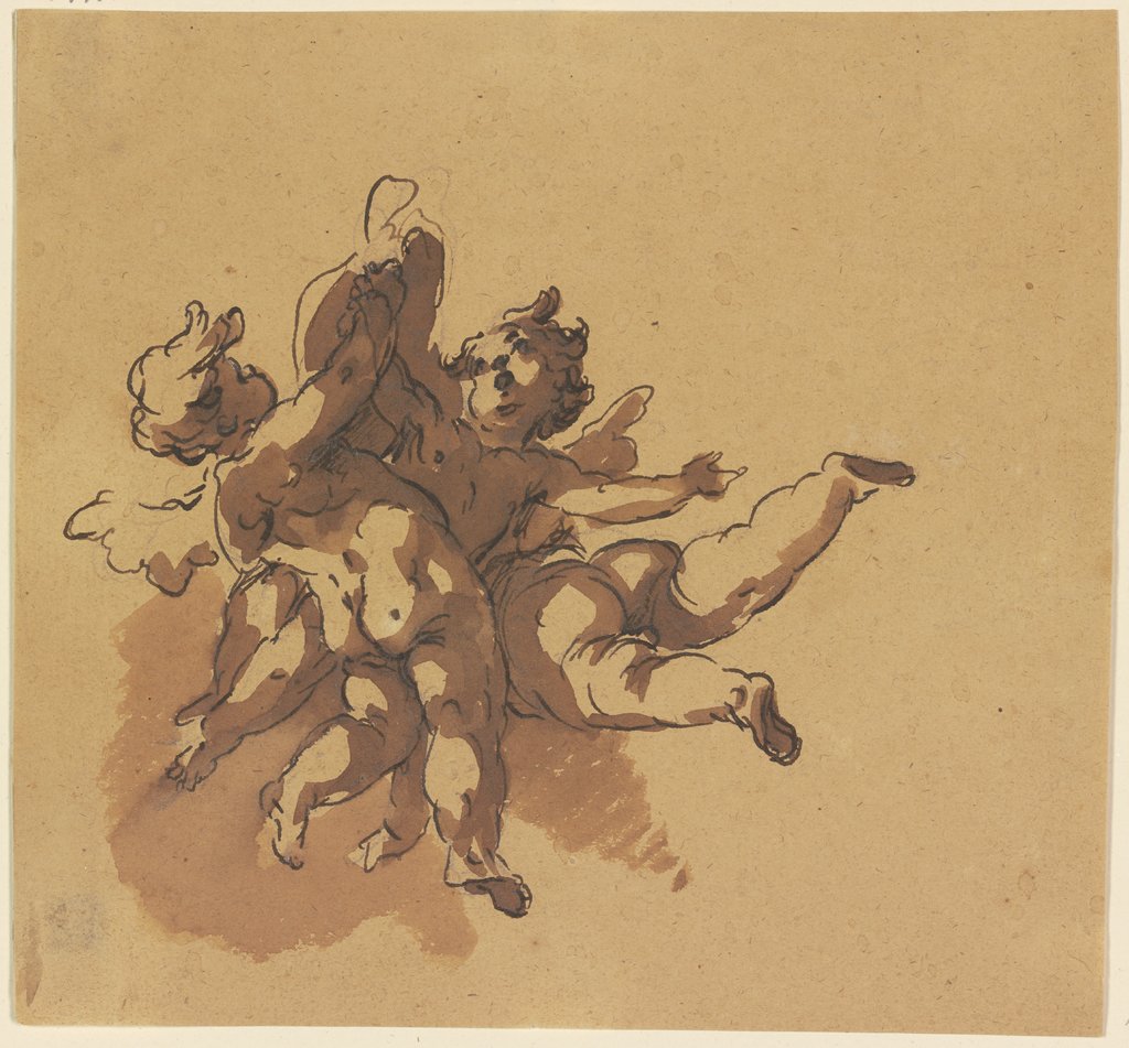 Three hovering putti, Gaspare Diziani