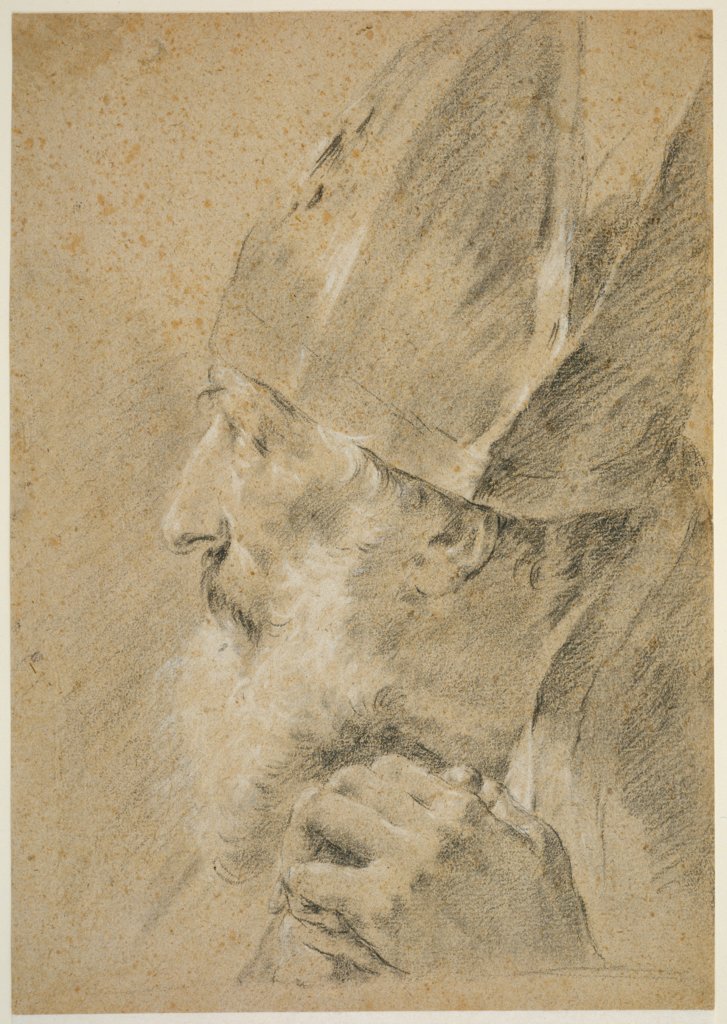 Head of a Bishop in Profile, Giovanni Battista Piazzetta