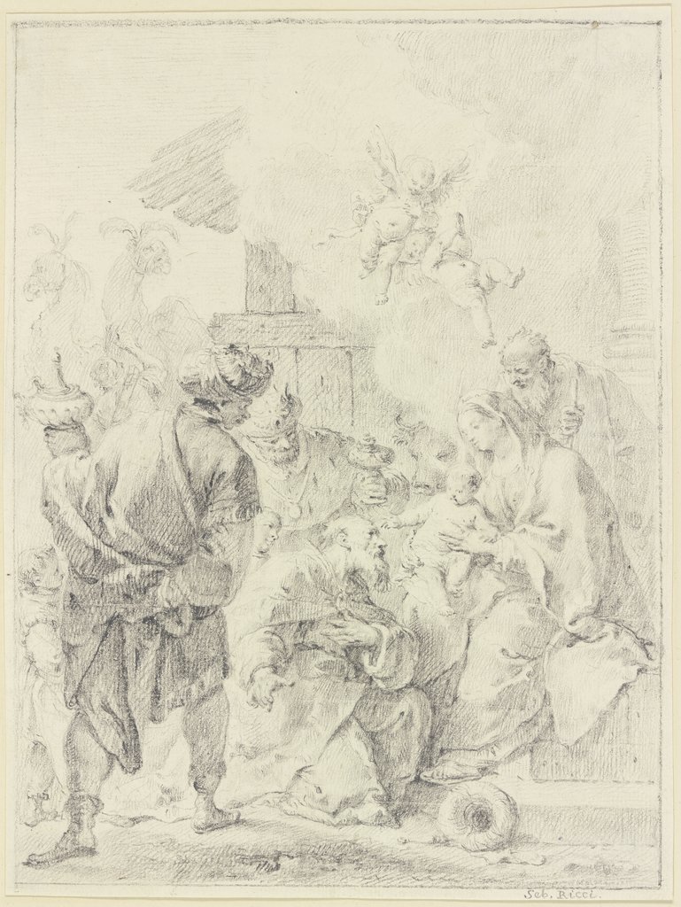 Anbetung der Heiligen drei Könige, Sebastiano Ricci;   ?