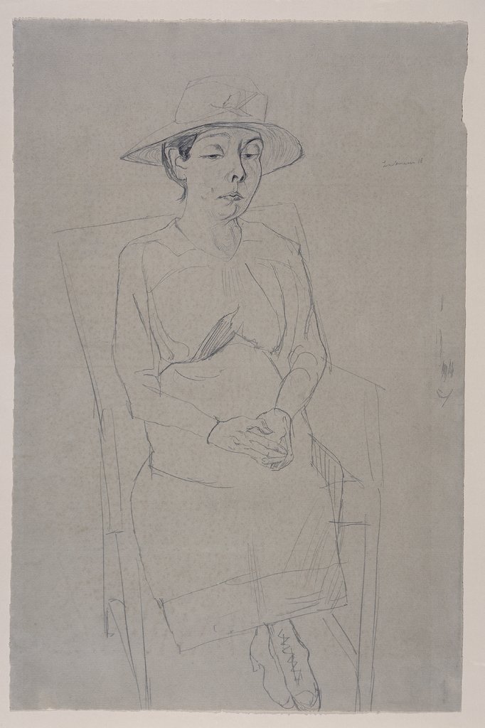 Porträt einer sitzenden Frau, Ganzfigur, Max Beckmann
