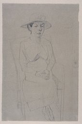 Porträt einer sitzenden Frau, Ganzfigur, Max Beckmann