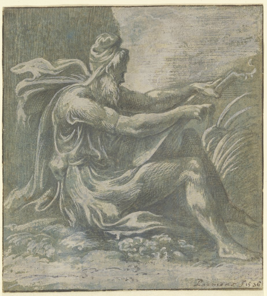 Sitzender Lautenspieler, Parmigianino;   ?