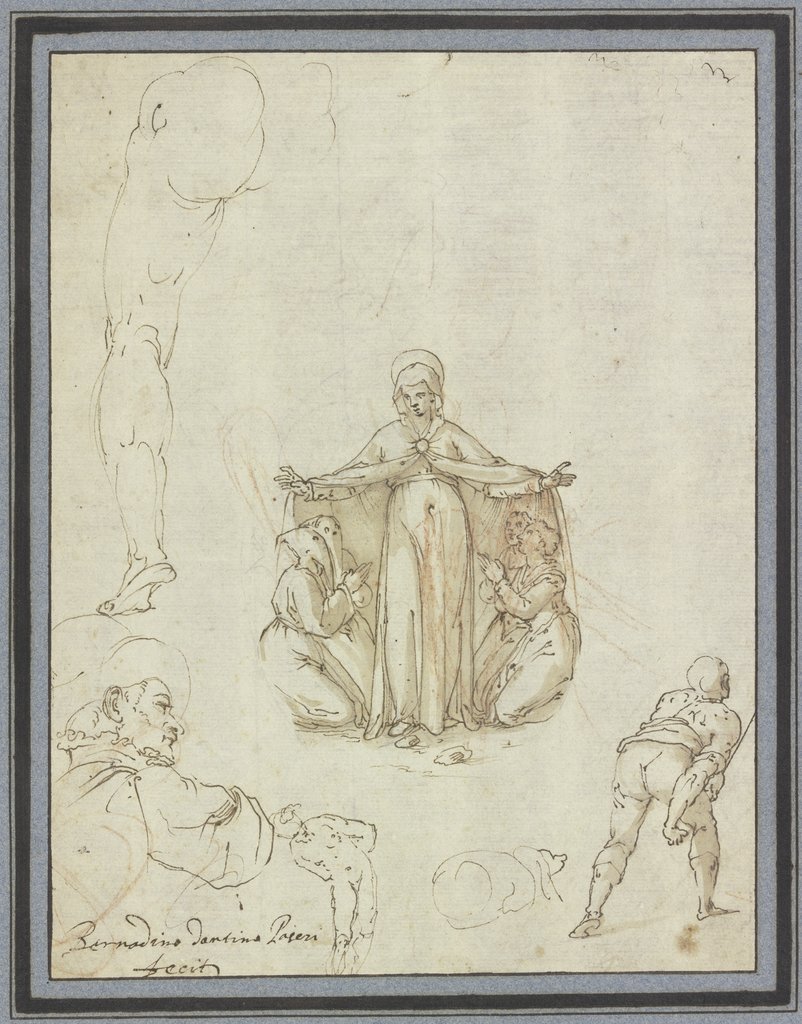 Schutzmantelmadonna und Einzelstudien, Bernardino Passeri