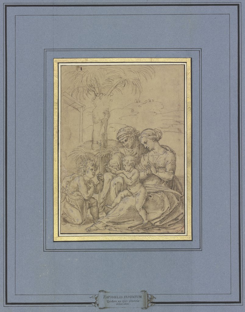 Madonna with the palm tree, Italian, 16th century, after Marcantonio Raimondi, after Raphael