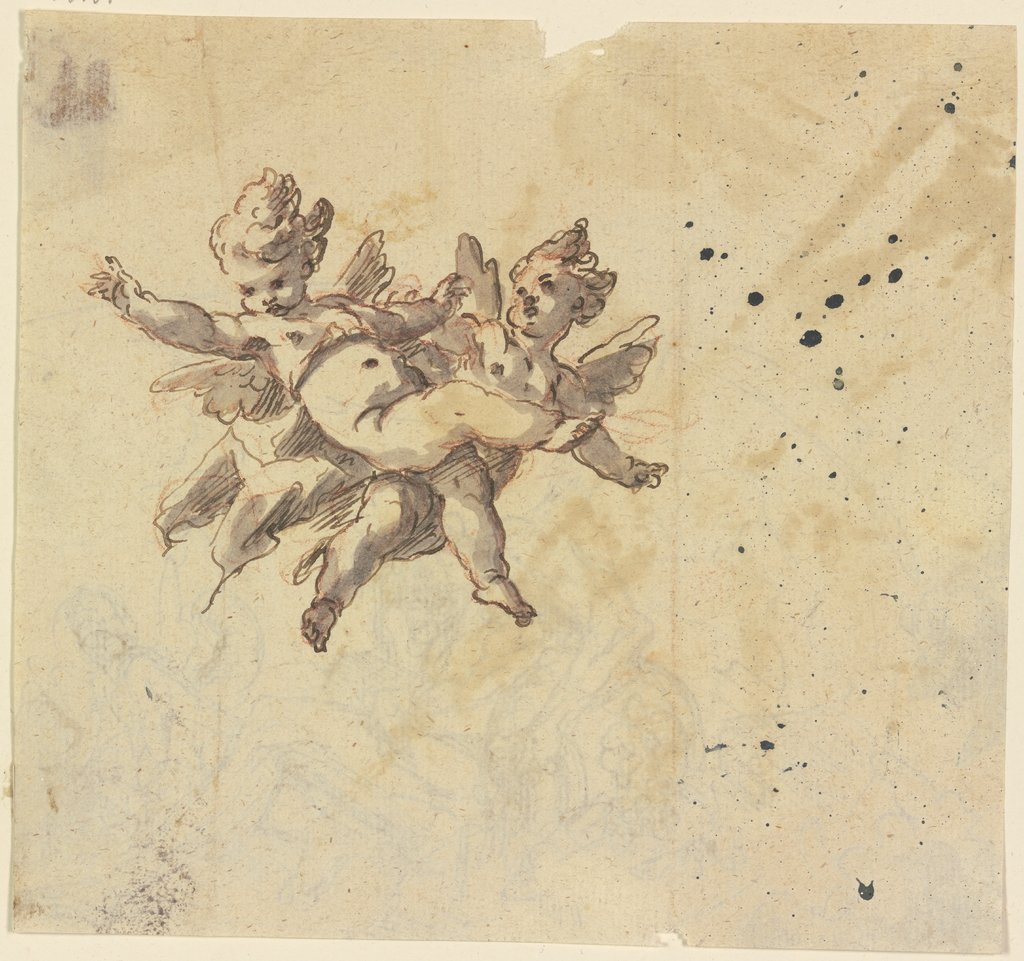 Two hovering putti, Gaspare Diziani