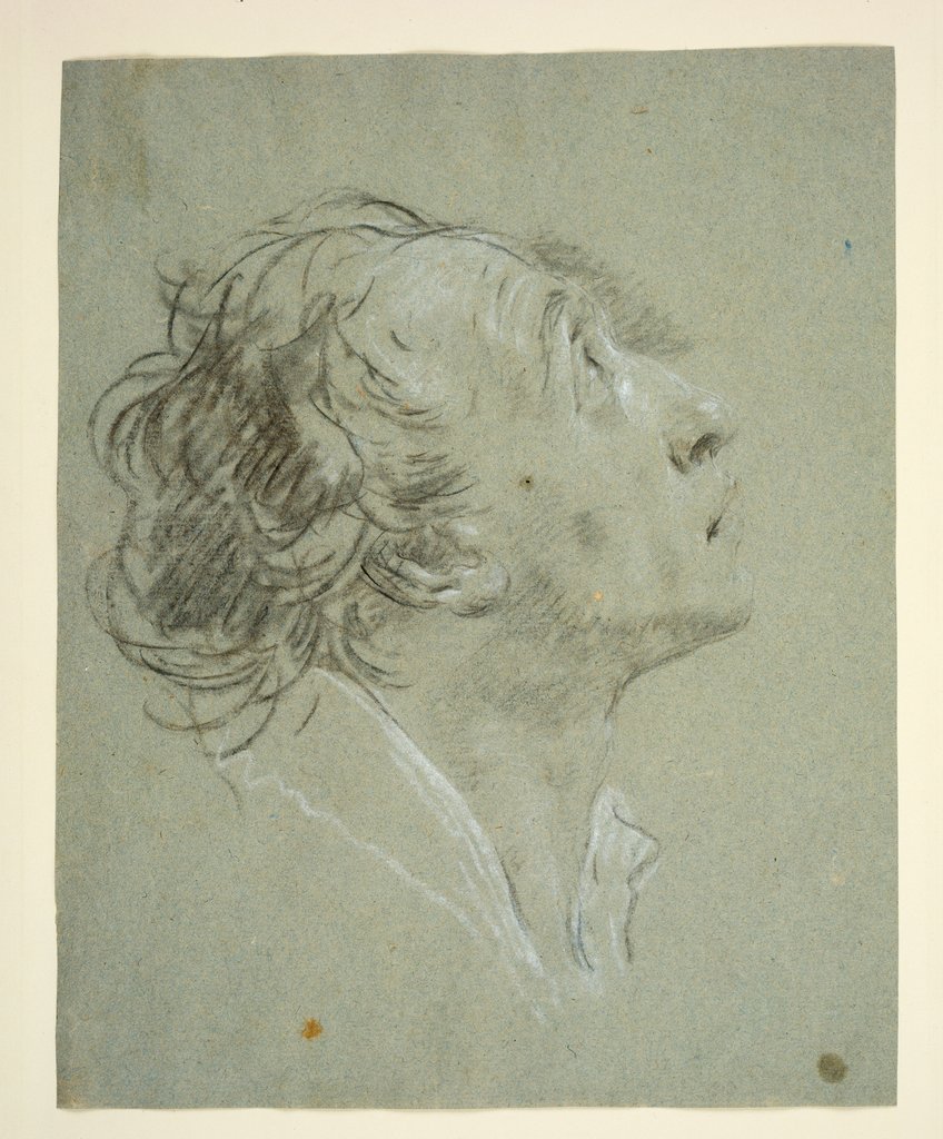 A man looking upwards to the right, Giovanni Battista Piazzetta;  circle, Giuseppe Angeli;   ?