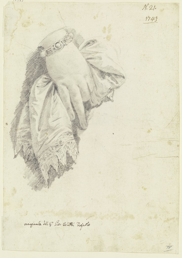 Female hand with cloth, Giovanni Battista Tiepolo;  school ?