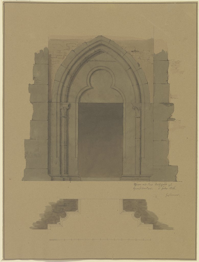 Tür an dem Rathaus zu Großlinden, Friedrich Maximilian Hessemer