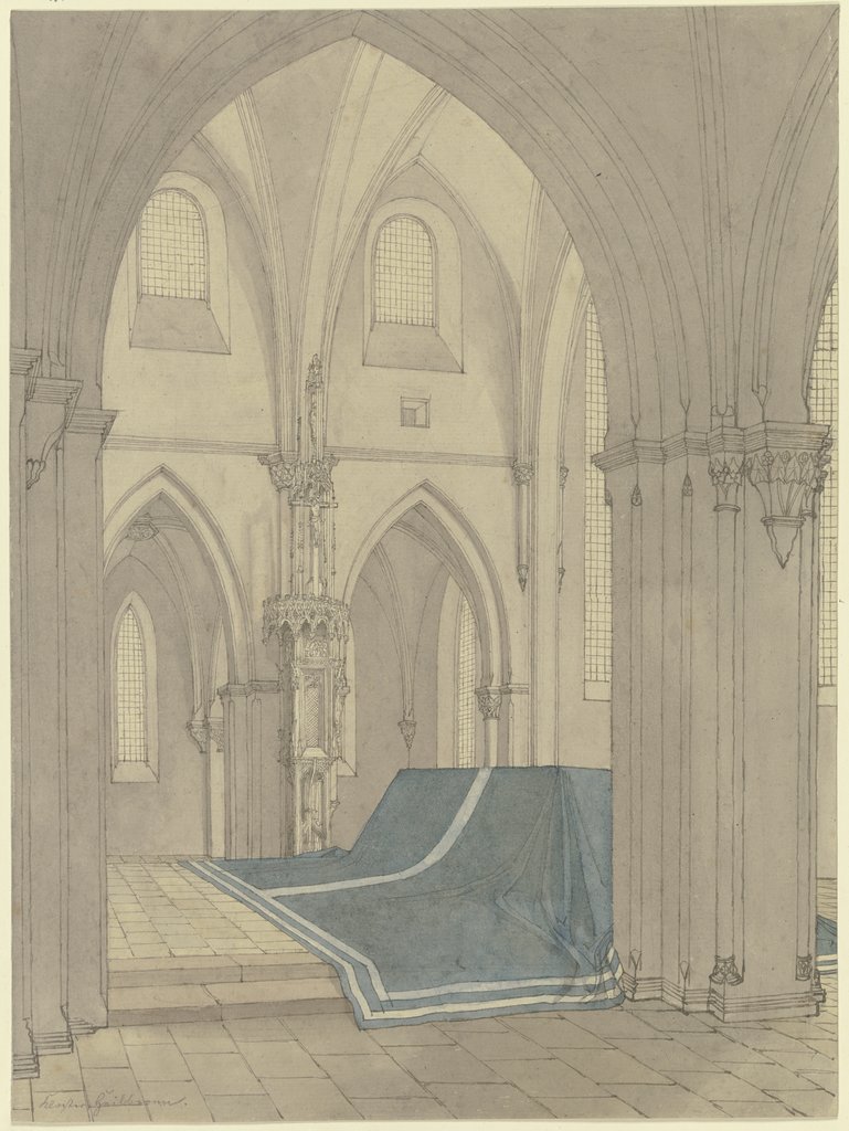 Blick in den Altarraum der Klosterkirche Heilsbronn, Friedrich Maximilian Hessemer