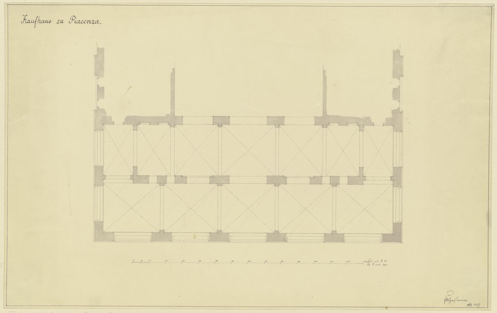 Das Kaufhaus in Piacenza, Grundriss, Friedrich Maximilian Hessemer