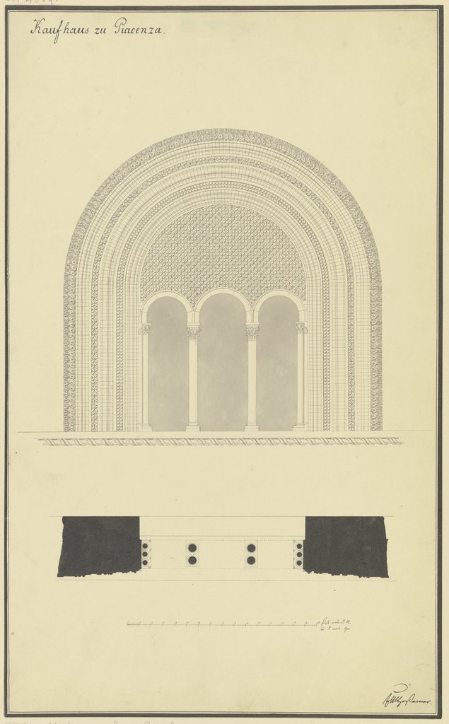 Das Kaufhaus in Piacenza, Ansicht eines Fensters, Friedrich Maximilian Hessemer