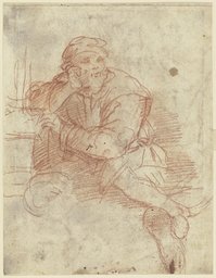 Sitzender Mann mit aufgestütztem Arme, Andrea del Sarto;   ?