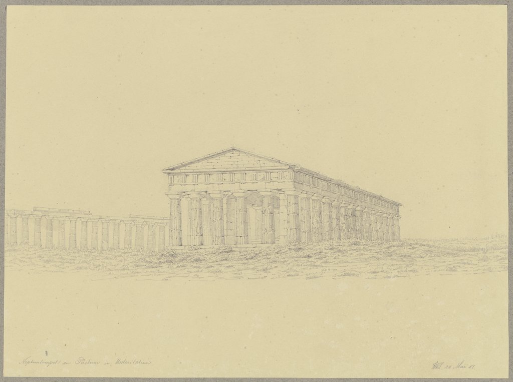 Der sogenannte Poseidontempel und das Heraion in Paestum, Friedrich Wilhelm Ludwig