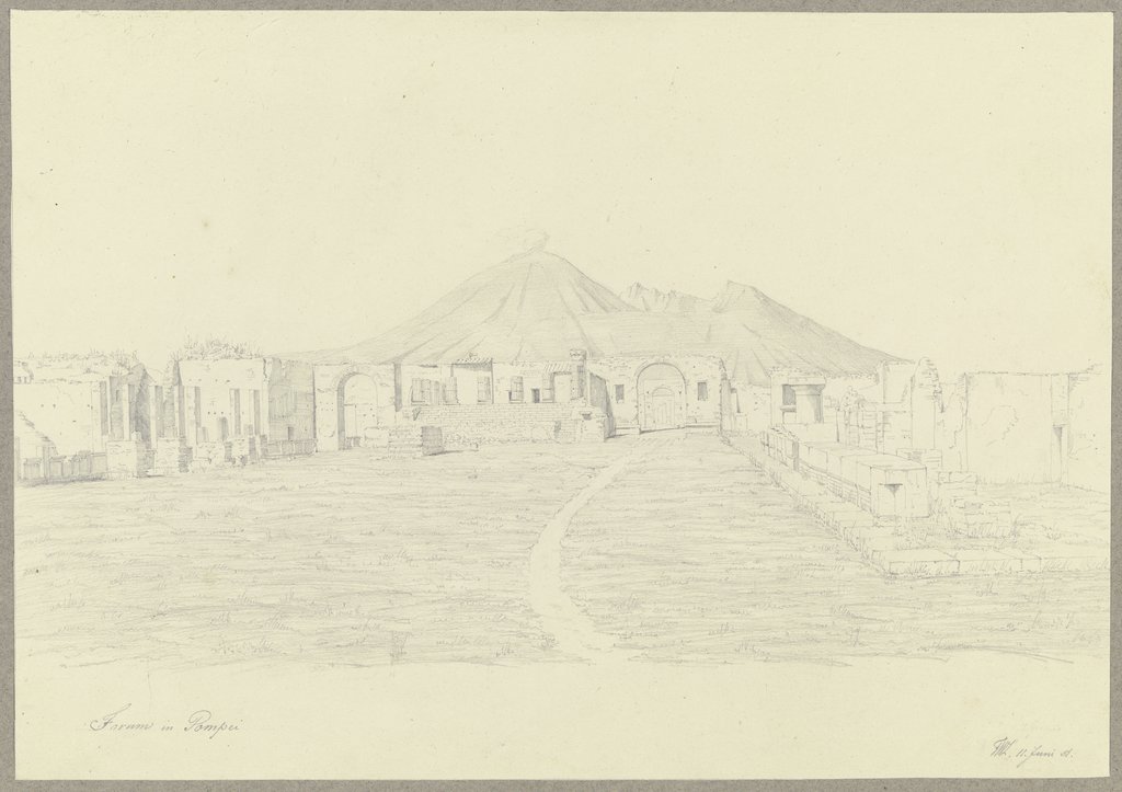 The forum in Pompeii, Friedrich Wilhelm Ludwig