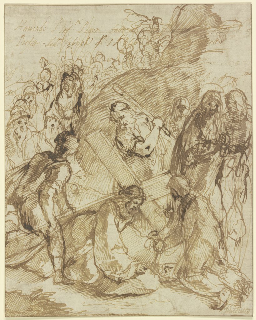 Kreuztragung und die Begegnung mit der Heiligen Veronika, Italian, 16th century