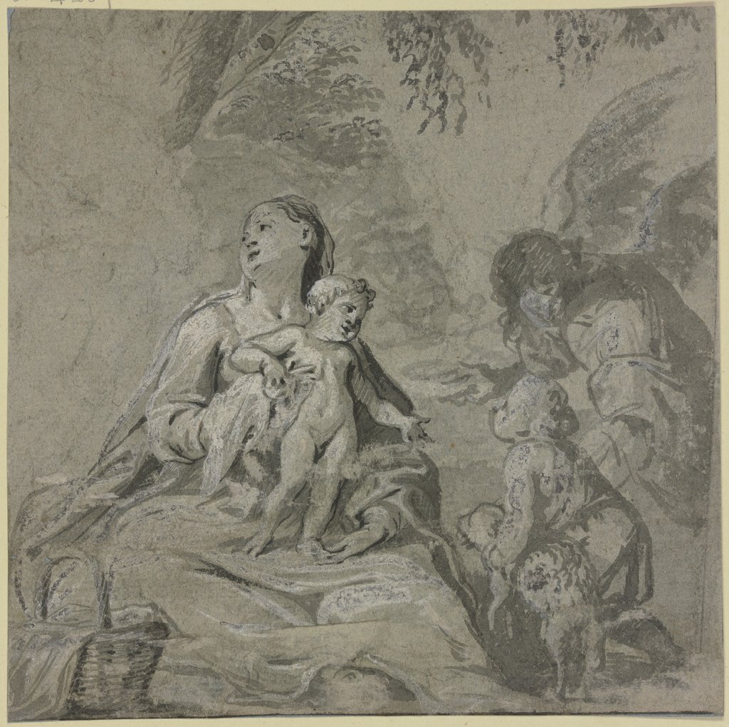 Madonna unter einem Baum, ein Engel führt ihr den Johannesknaben mit dessen Lamm zu, Carlo Maratti;   ?, Genoese