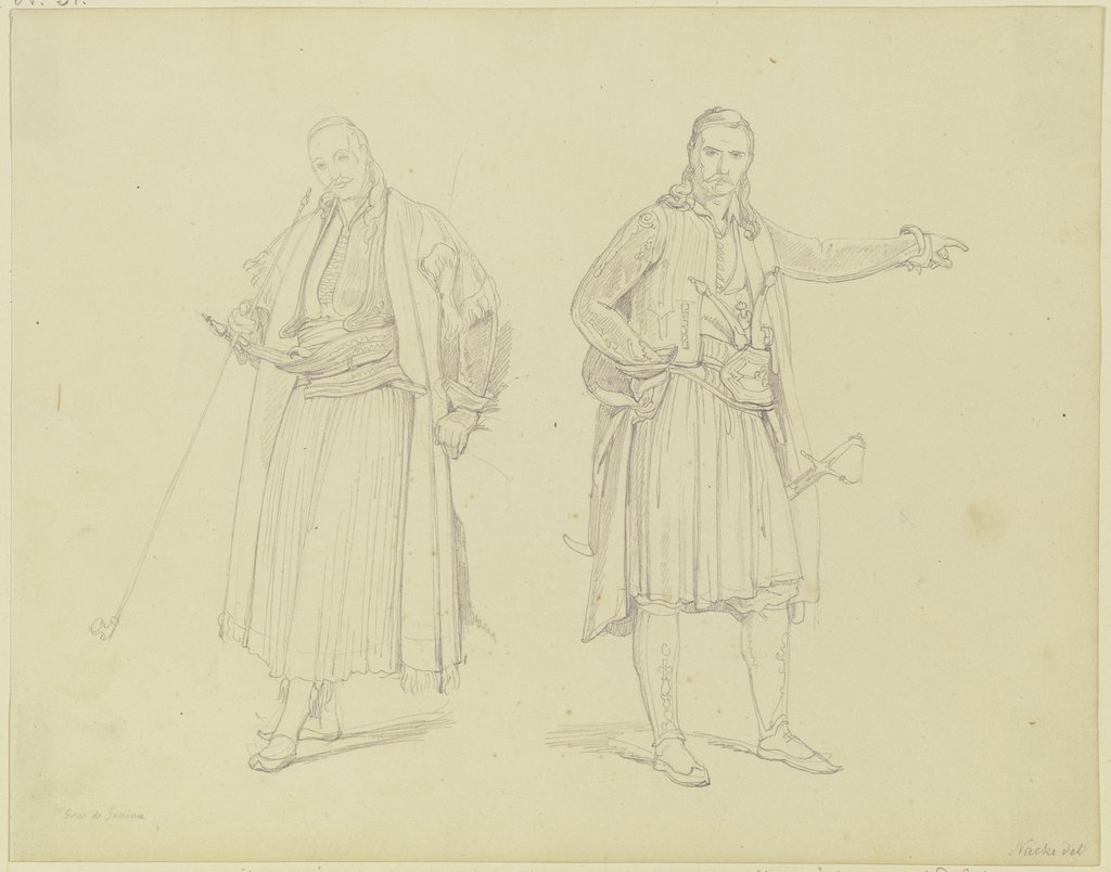 Zwei Griechen in traditioneller Tracht, Gustav Heinrich Naeke