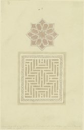 Dekorative Muster von Holzgittern (Maschrabiyya) von einem Privathaus in Syout, Friedrich Maximilian Hessemer
