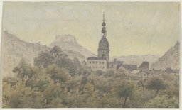 Schandau with the Lilienstein, Friedrich Eugen Peipers