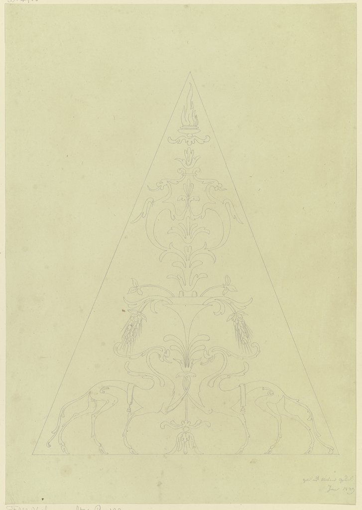 In Mosaik ausgeführter Schmuckkandelaber, Friedrich Maximilian Hessemer