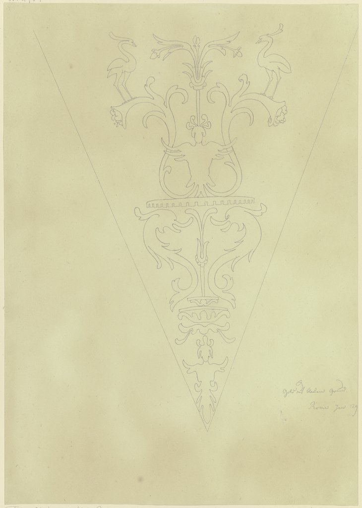 In Mosaik ausgeführter Schmuckkandelaber, Friedrich Maximilian Hessemer