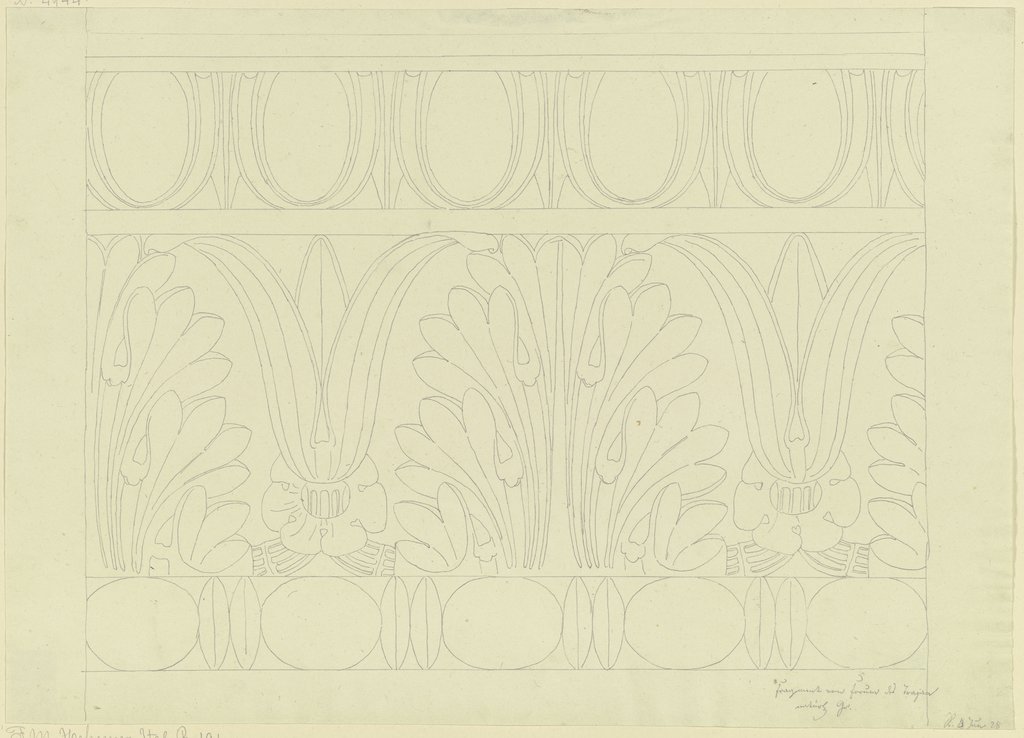 Ionisches Kymation, Fragment vom Trajansforum in Rom, Friedrich Maximilian Hessemer