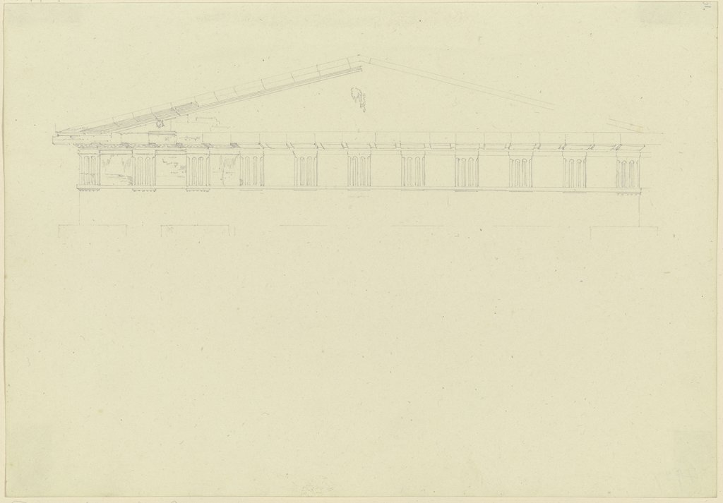 Tympanon und Architrav eines dorischen Tempels, Friedrich Maximilian Hessemer